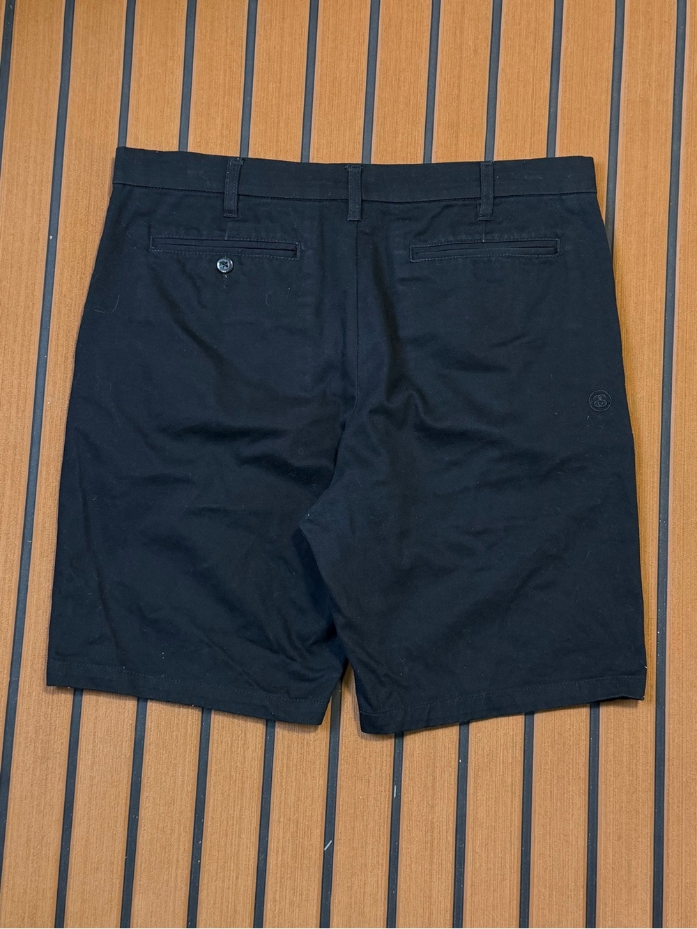 Stussy Flat Front Cotton Chino Trouser Shorts Mens W33 Black Streetwear